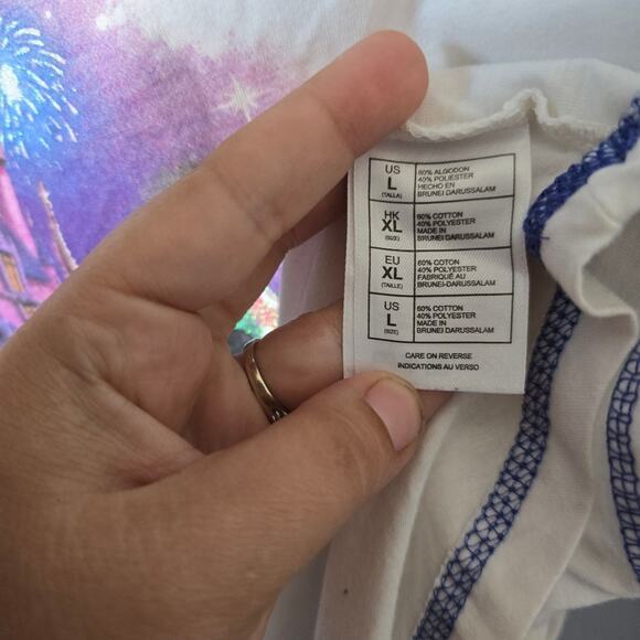 Disney Parks Disneyland Resort Glitter Baseball Tee size Large Mickey Minnie - Picture 6 of 7